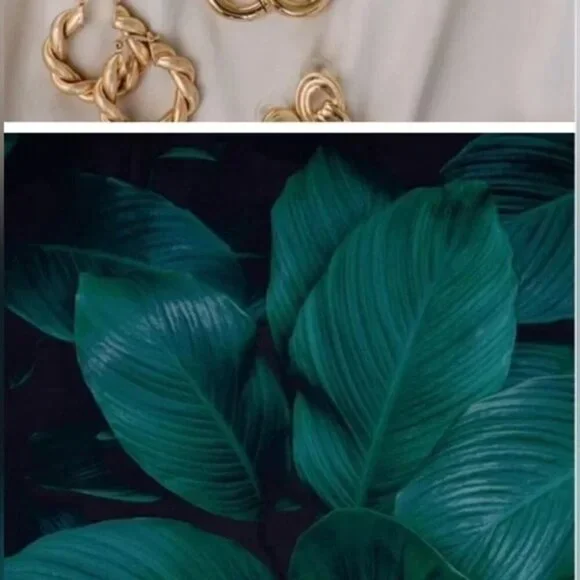 Zara Nwt Gold Fan Earrings New Without Tags - Picture 7 of 7